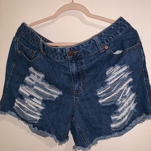 Denim Distressed Shorts
